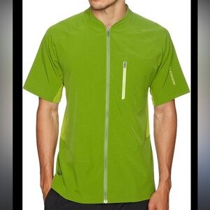 Salomon minim series Short Sleeve Zip Front Cycling mountain bike Jersey green